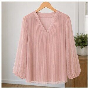 Blush Pleated Blouse